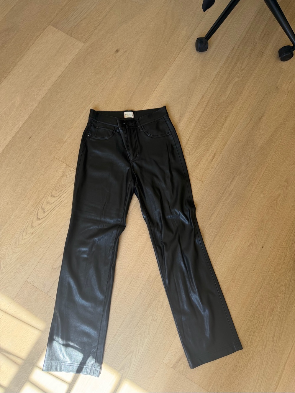 Alice + Olivia Black Faux Leather Kids Pants
